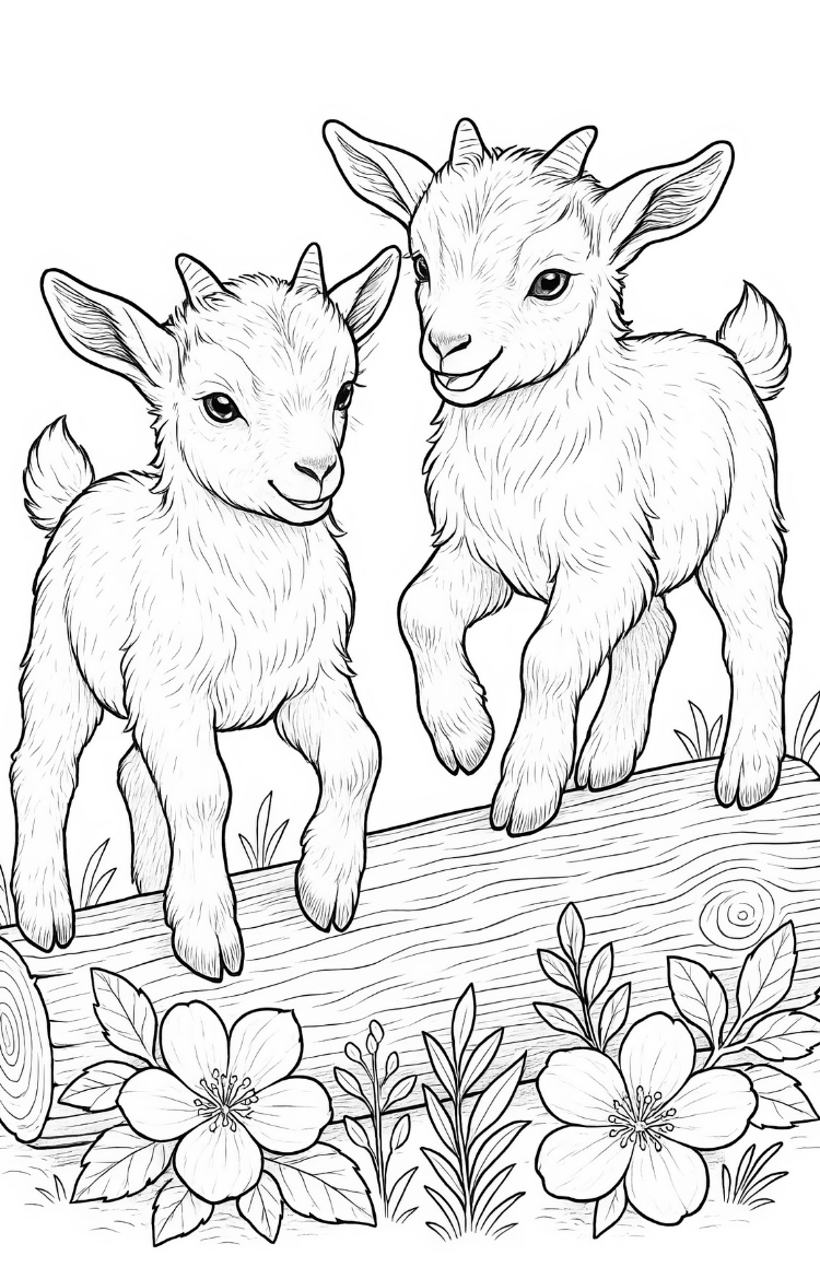 Omalovánka ke stažení -  Kůzlata